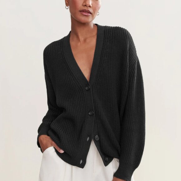 Brand New (Tag Removed) Jenni Kayne Cotton Cocoon Cardigan XXS in Black - Picture 1 of 8